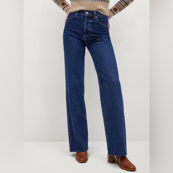 MANGO Women's 6 High Waist Wide Leg Jeans Blue - Picture 4 of 16